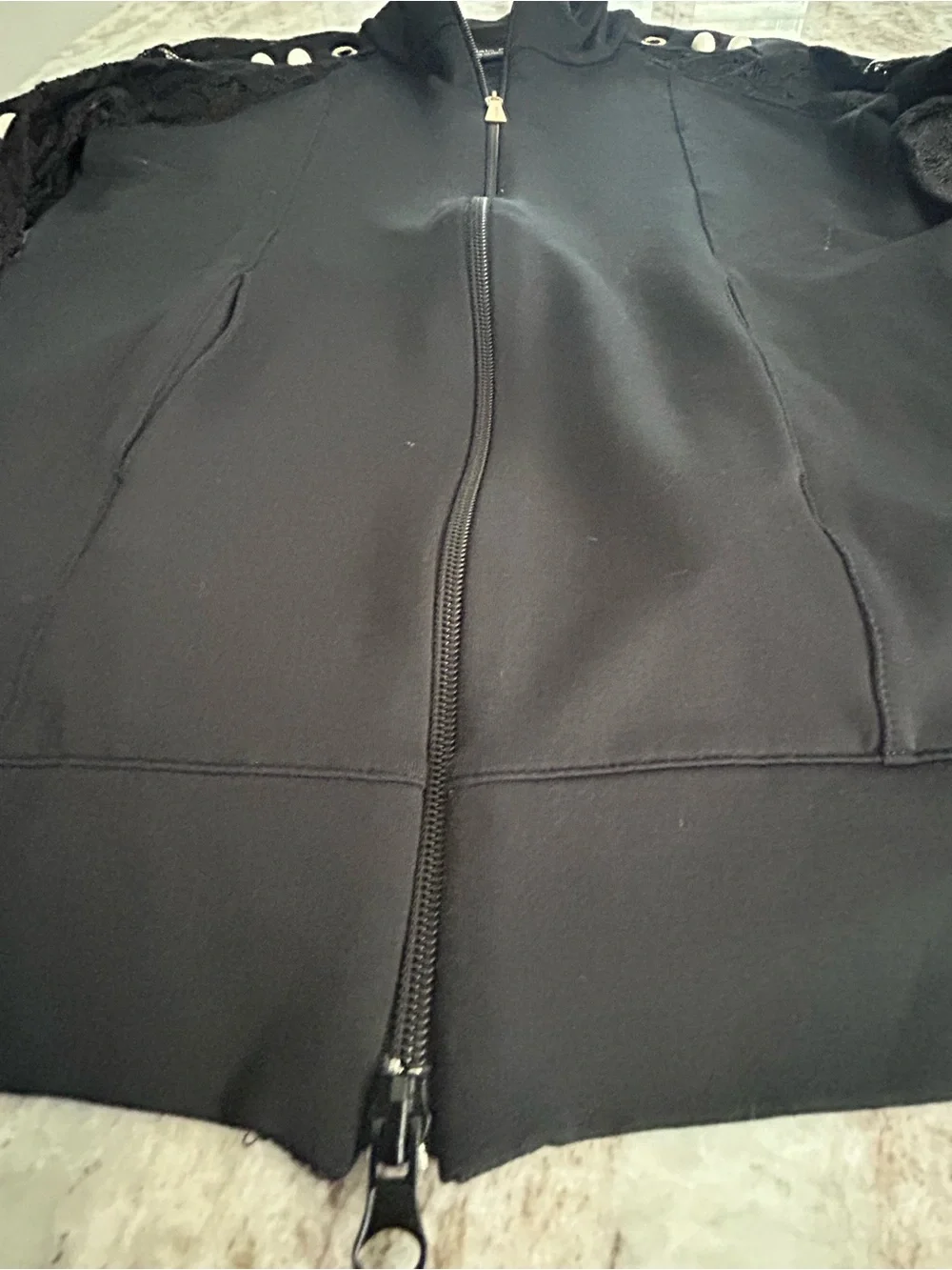 Daniel Drei Italian Black Zip-Front track Jacket